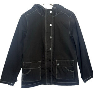 ModCloth Womens Anorak Utility Jacket Size M Hood Chore Trench‎ Outdoor Hiking